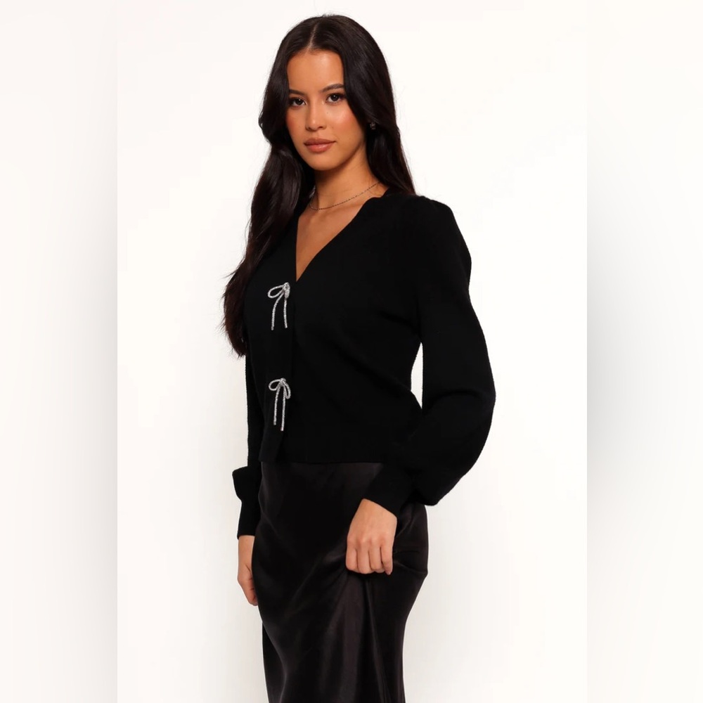 Petal & Pup Black Blouse with White Accents
